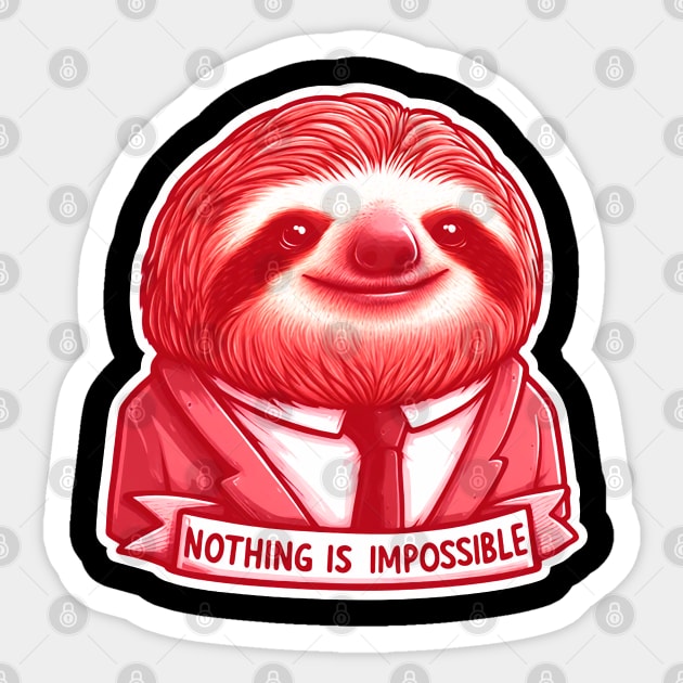 Nothing Is Impossible Sloth Sticker by Plushism